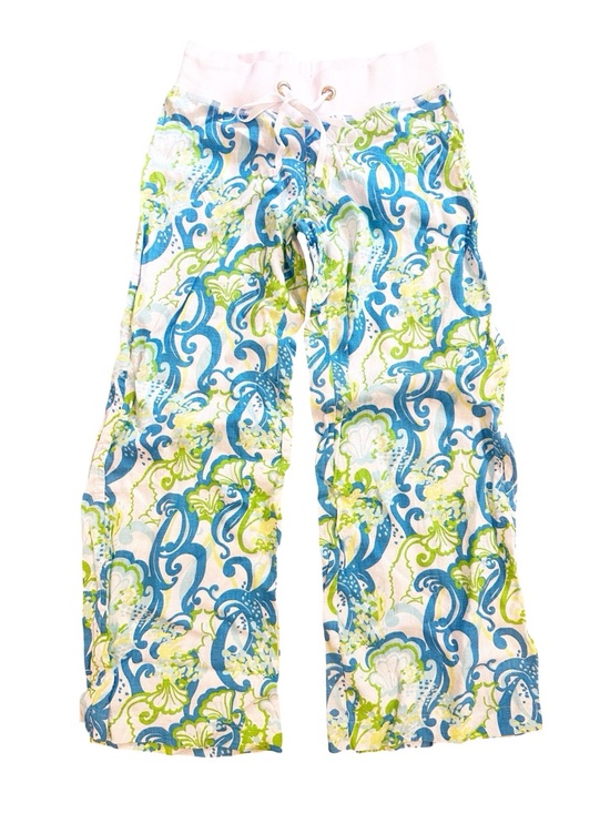 Lilly Pulitzer Pants - Lilly Pulitzer The Linen Beach Pant in Resort White Crystal Coast Mini S